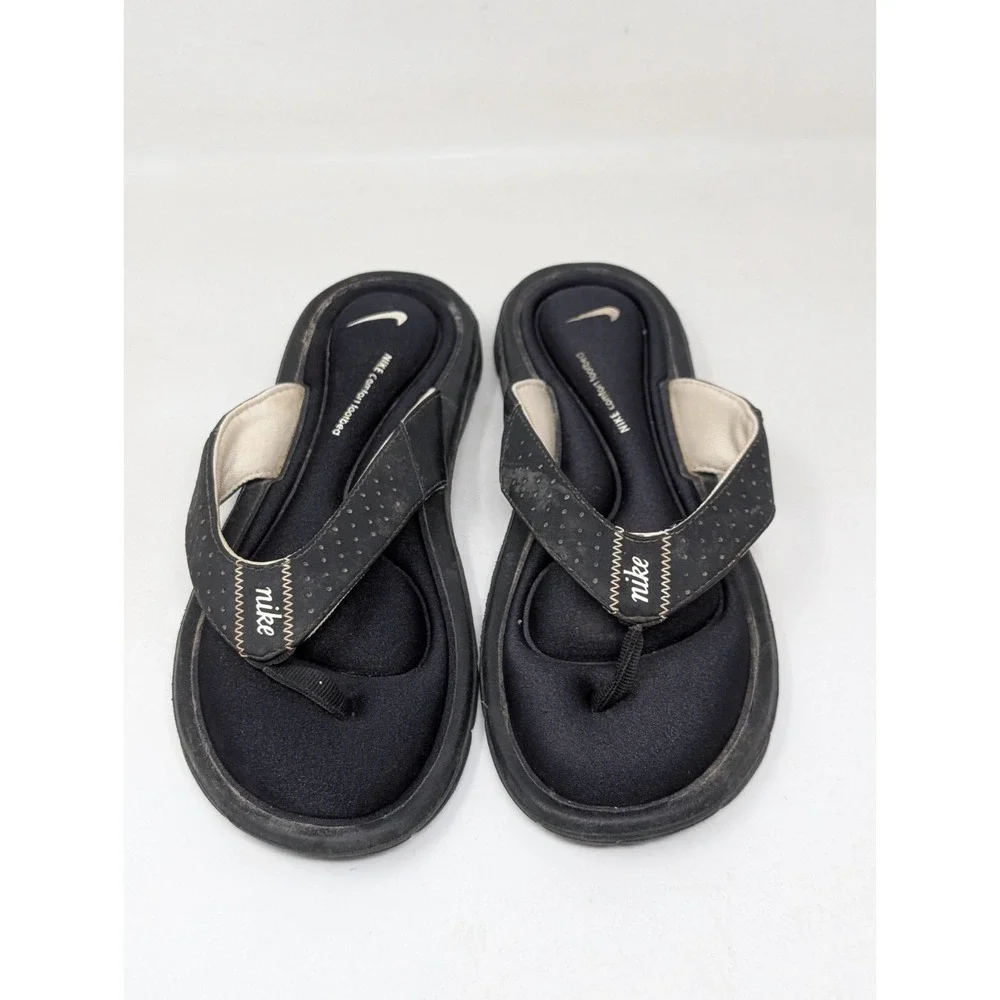 Nike Comfort‎ Footbed Thong Flip Flops Womens Size 7 Sandals Black 354925-011